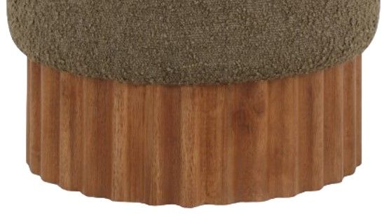 Meridian Furniture Veranda Olive/Walnut Boucle Fabric Ottoman-2