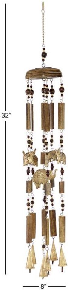 Deco Marche Elephant Brown 32" Windchime-1