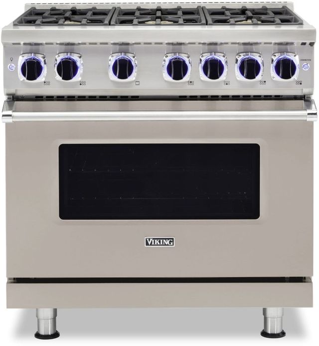 Viking® 7 Series 36" Pacific Grey Pro Style Natural Gas Range-0
