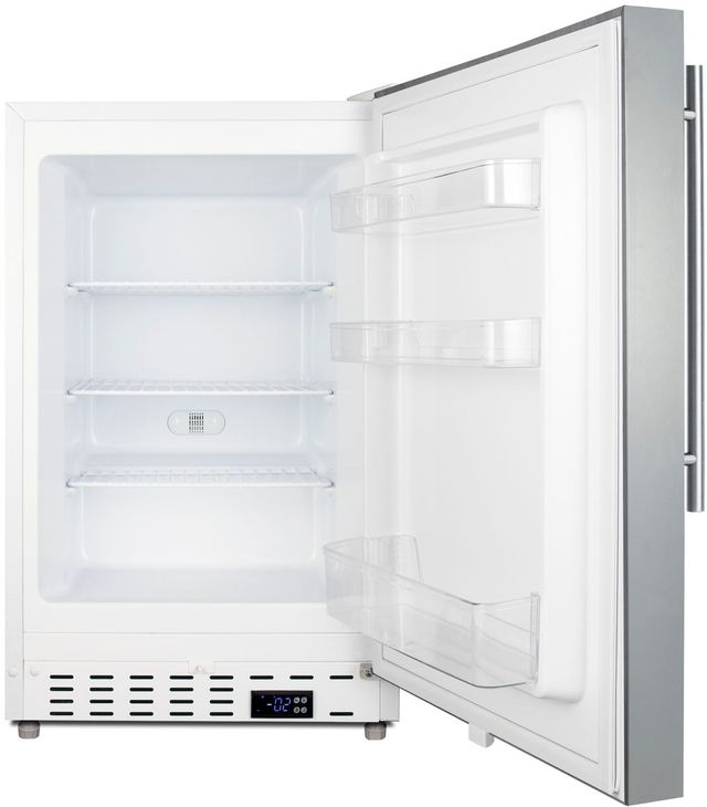 Summit® 20" 2.7 Cu. Ft. Stainless Steel Built In Undercounter Freezer-1