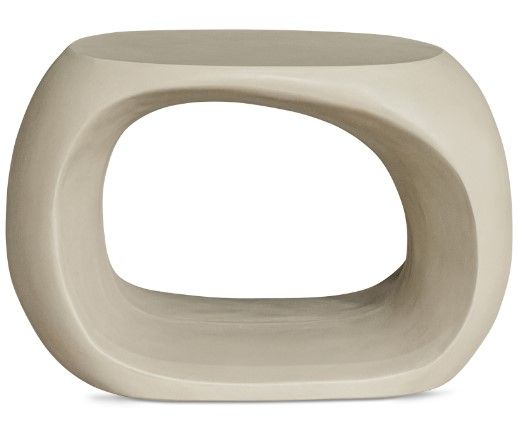 Moe's Home Collection Albers Cream Concrete Outdoor Stool-0