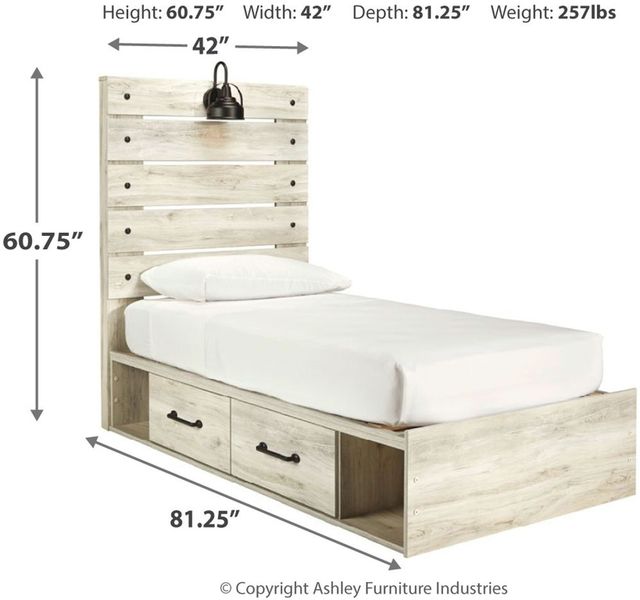 Signature Design by Ashley® Cambeck Whitewash Youth Twin 4-Drawer Storage Panel Bed-3