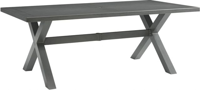 Signature Design by Ashley® Elite Park Gray Aluminum Outdoor Dining Table-0