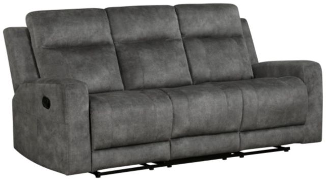 Homelegance® Muncie Brownish Gray Double Manual Reclining Sofa-0