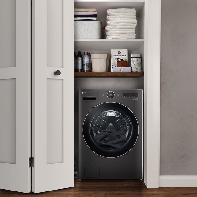 LG 5.0 Cu. Ft. Black Steel Washer Dryer Combo-1