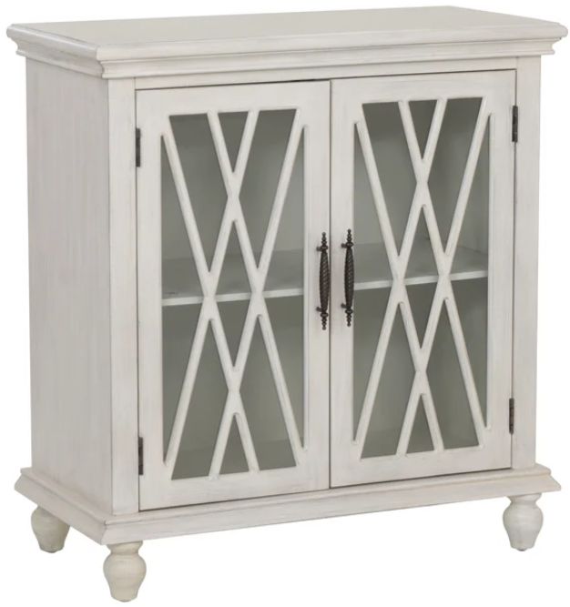 Powell® Slade Creamy White 2-Door Cabinet-0
