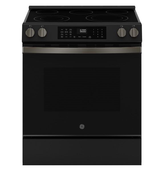 GE® 600 Series 30" Black Slate Slide-In Electric Range-0