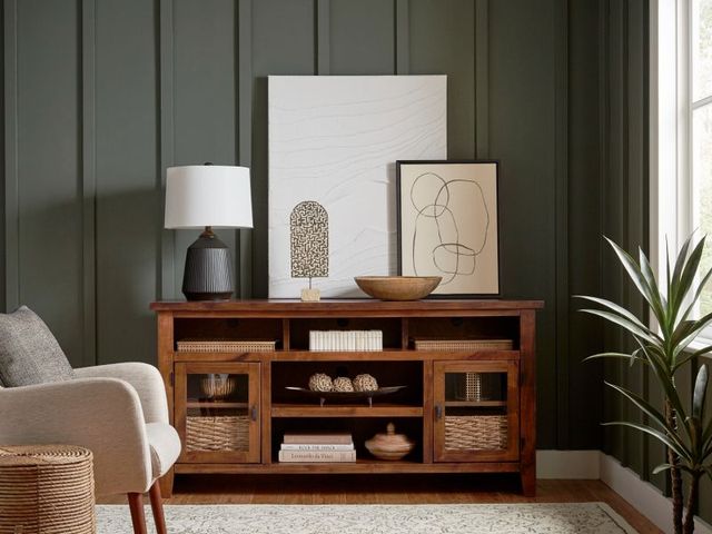 aspenhome® Alder Grove Fruitwood 65" Console with Doors-1