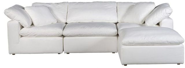 Moe's Home Collection Clay Lounge 4-Piece Cream White Modular Sectional and Ottoman-1