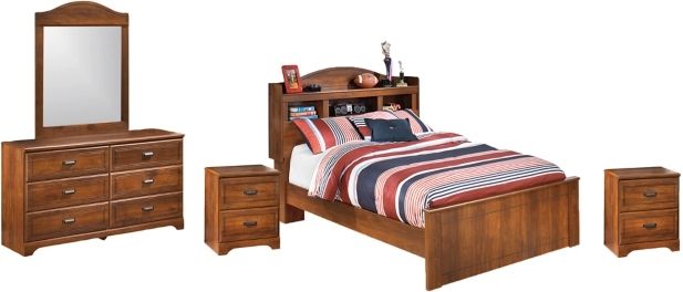 Signature Design by Ashley® Barchan 5-Piece Medium Brown Full Bookcase Bed Set-0