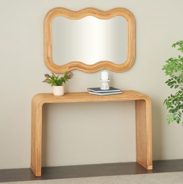Deco Marche Brown Console Table and Mirror-2