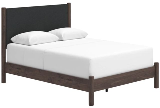 Signature Design by Ashley® Pamytta Brown Queen Upholstered Panel Bed-0