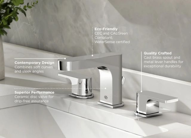 DXV Equility® Brushed Nickel 2-Handle Widespread Bathroom Faucet with Lever Handles-4