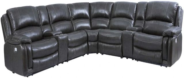 Steve Silver Co. Denver 6-Piece Charcoal Dual Power Reclining Curved Sectional-0