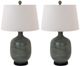 Nationwide Furniture Distributors Two 28" Grey Polresin Lamps-0