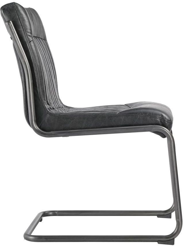 Moe's Home Collection Ansel 2-Piece Black Leather Dining Chair Set-2