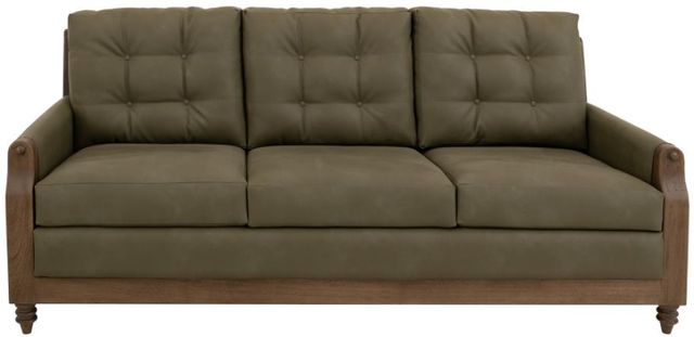 International Furniture Direct Xel-Ha II Dark Hay Brown/Green Sofa-1