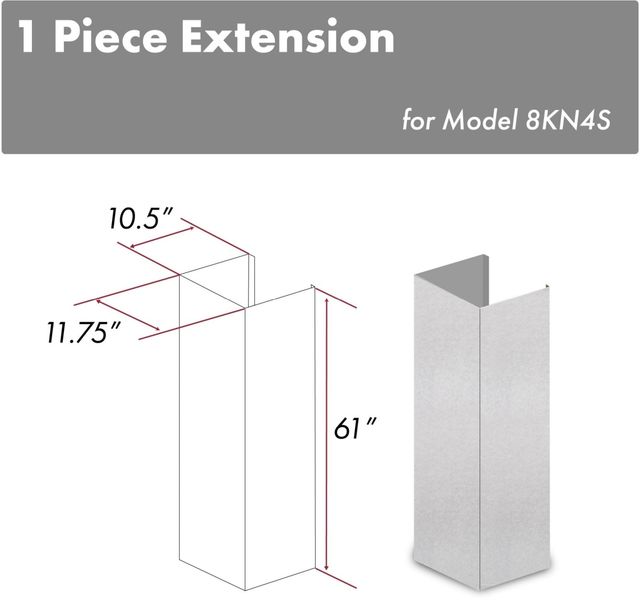 Zline Satin Stainless Steel Chimney Extension-1