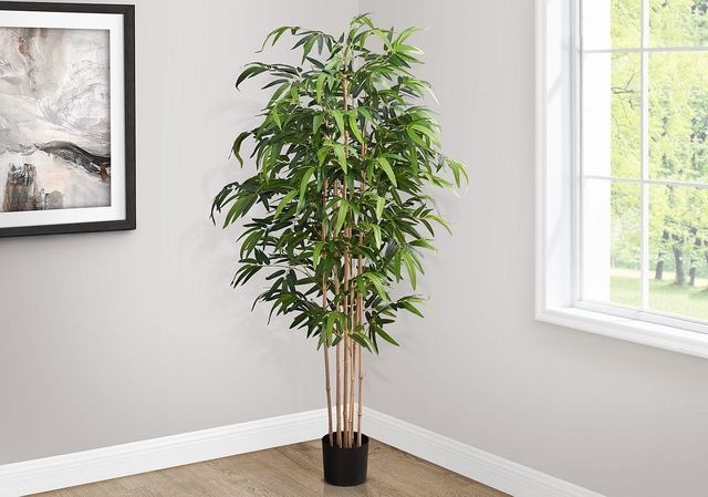 Monarch Specialties Inc. Black/Green 83" Bamboo Tree with 8" Pot-1