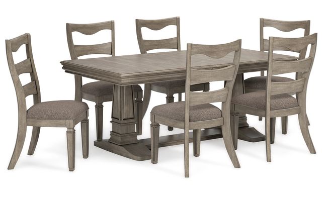 Signature Design by Ashley® Lexorne 7-Piece Gray Dining Table Set-0