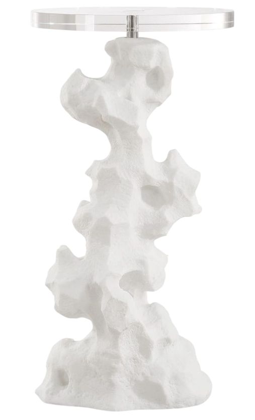 Uttermost® Remnant White Stone Drink Table-0