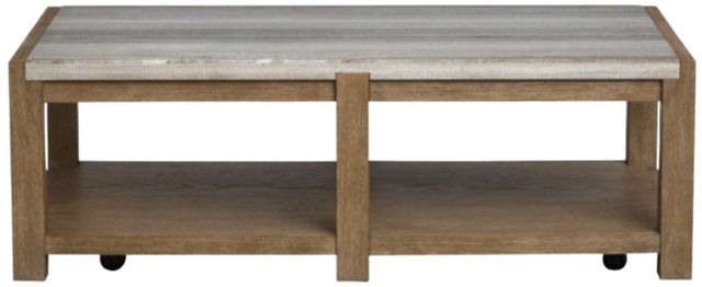 Magnussen Home® Plum Creek Sierra Brown Cocktail Table with Marble Top-1