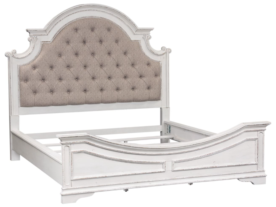 SM Magnolia Manor Fabric Upholstered Panel King Size Bed - Thumbnail 4