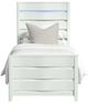 Elements International Tobias White Twin Panel Bed with LED-1