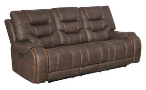 Canyon Walnut Power Reclining Sofa with Power Headrest