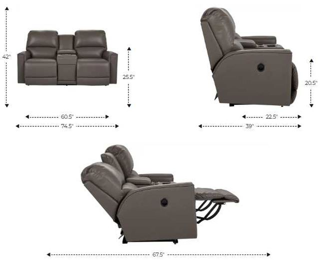 La-Z-Boy® Cade Mineral Manual Reclining Loveseat with Console-2