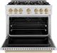 ZLINE Classic Autograph Edition 36" Satin Stainless Steel Pro Style Dual Fuel Range with Champagne Bronze Accents-1