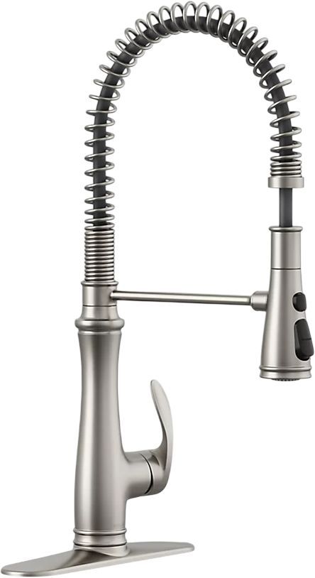 KOHLER® Bellera® Vibrant Stainless Semi-Professional Kitchen Sink Faucet with 3-Function Sprayhead-0