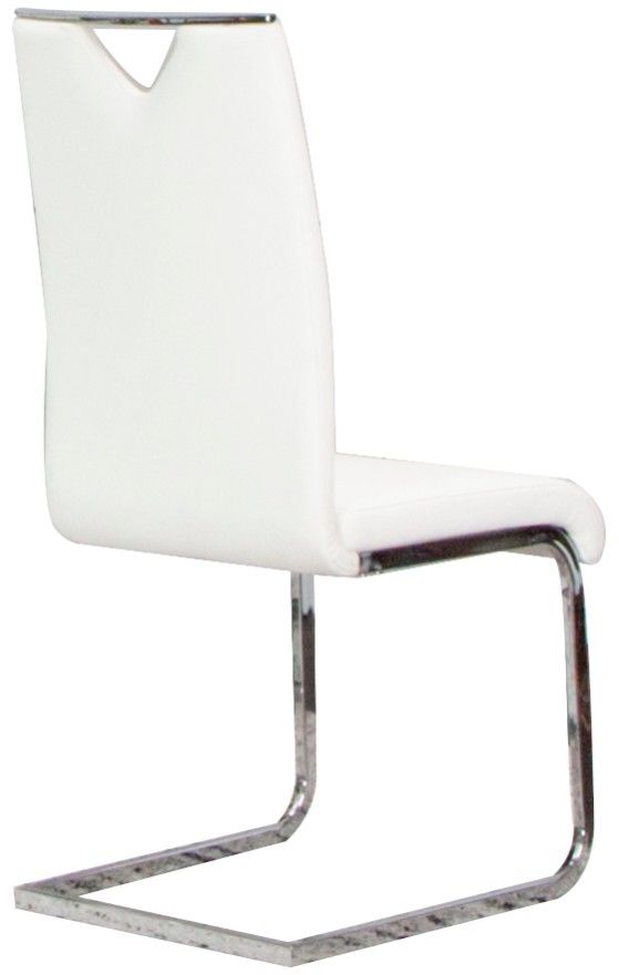 Cramco Dana Chrome/White Dining Side Chair-3