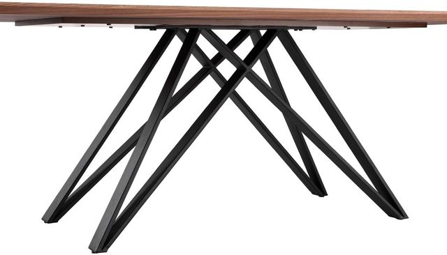 Armen Living Modena Walnut Top Dining Table with Matte Black Base-3