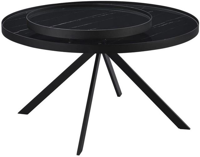 Coaster® Briggs Marble Printed Glass Top Coffee Table with Black Base-3
