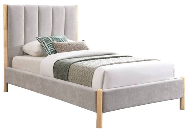 Meridian Furniture Kona Gray Twin Upholstered Panel Bed-0
