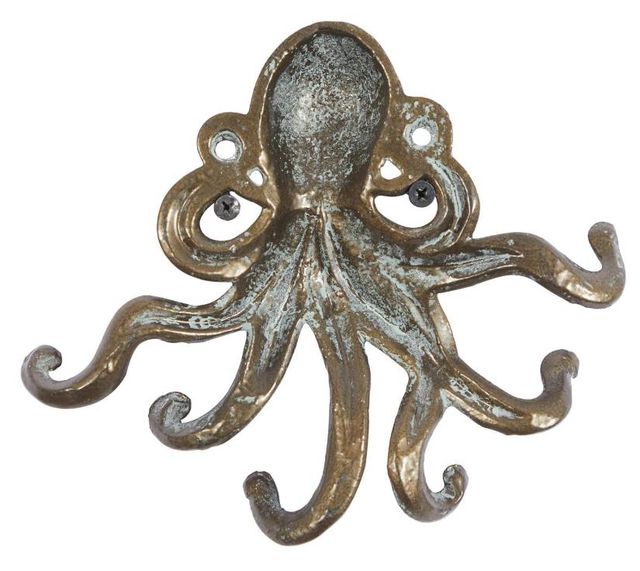 Deco Marche 2-Piece Bronze/White Octopus Wall Hook Set-2