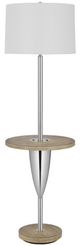 Cal® Lighting & Accessories Lockport Chrome/Wood Floor Lamp-0