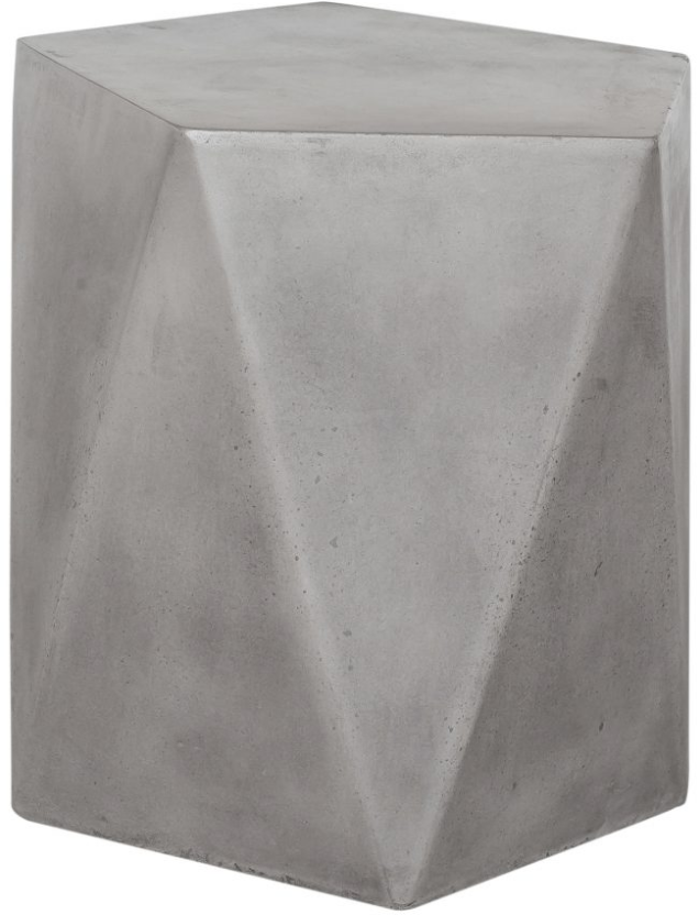 Moe's Home Collection Gem Grey Concrete Outdoor Stool-1