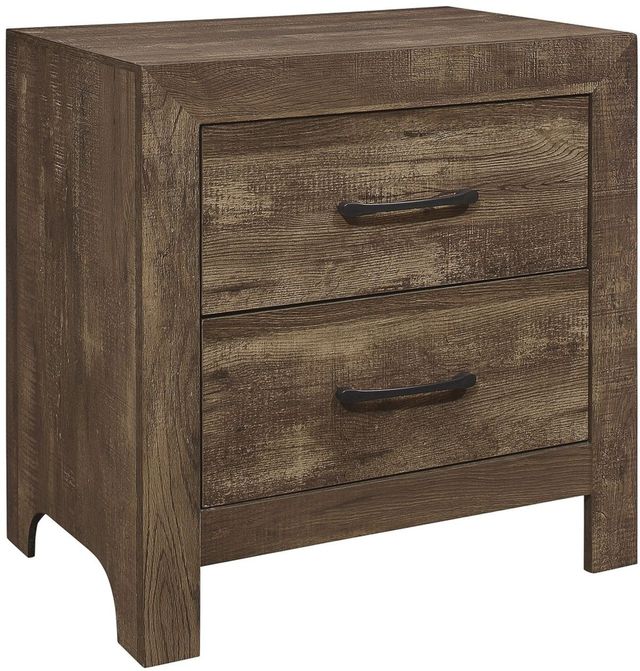Mazin Furniture Corbin Rustic Brown Nightstand-2
