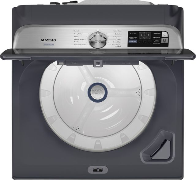 Maytag® Pet Pro 5.3 Cu. Ft. Midnight Steel Impeller Top Load Washer-1