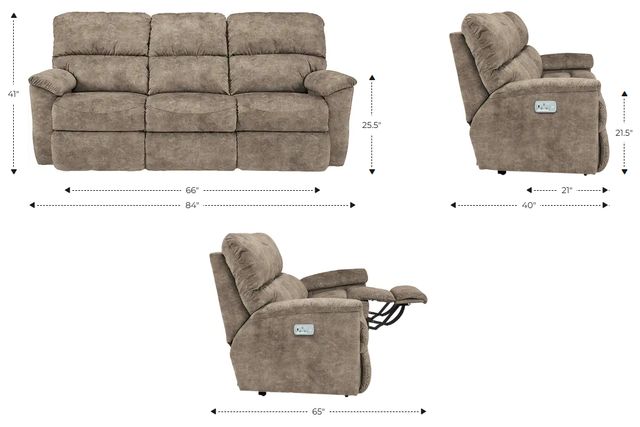 La-Z-Boy® Brooks Sugar Power Reclining Sofa with Headrest and Lumbar-2