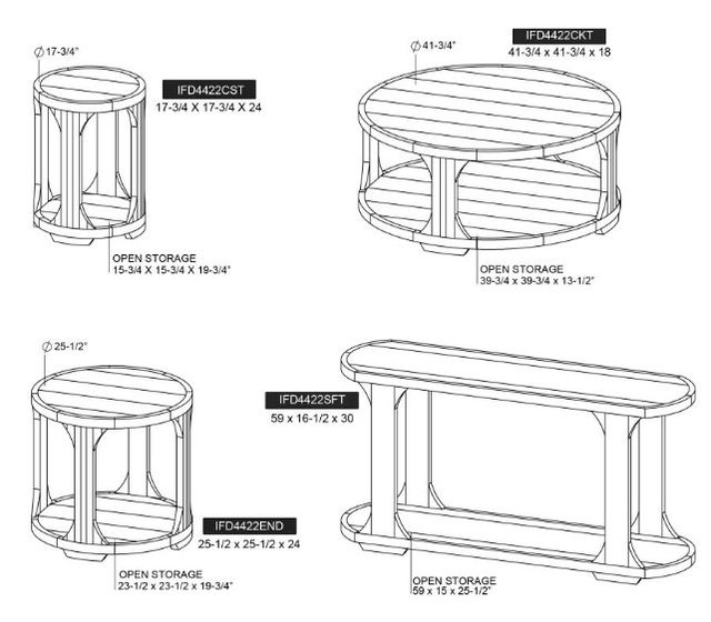 International Furniture Direct Balam Stained Dark Cocktail Table-2