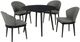Armen Living Arcadia and Juno 5-Piece Black/Charcoal Dining Set-0