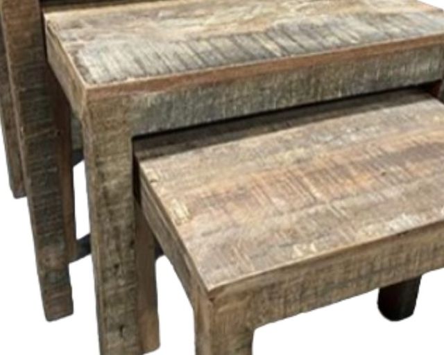 Jofran Inc. Reclamation 3-Piece Brown Nesting Table Set-1