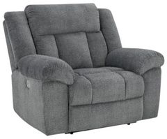Signature Design by Ashley® Tip-Off Slate Power Recliner with Adjustable Headrest