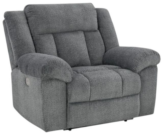 Signature Design by Ashley® Tip-Off Slate Power Recliner with Adjustable Headrest