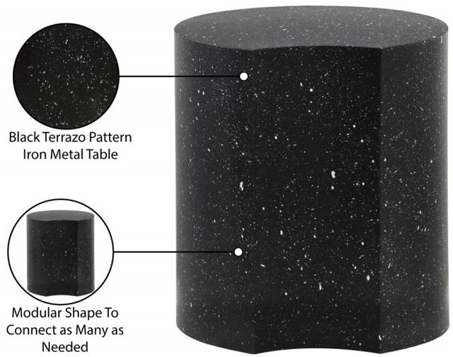 Meridian Furniture Dimple Black 18'' End Table-3