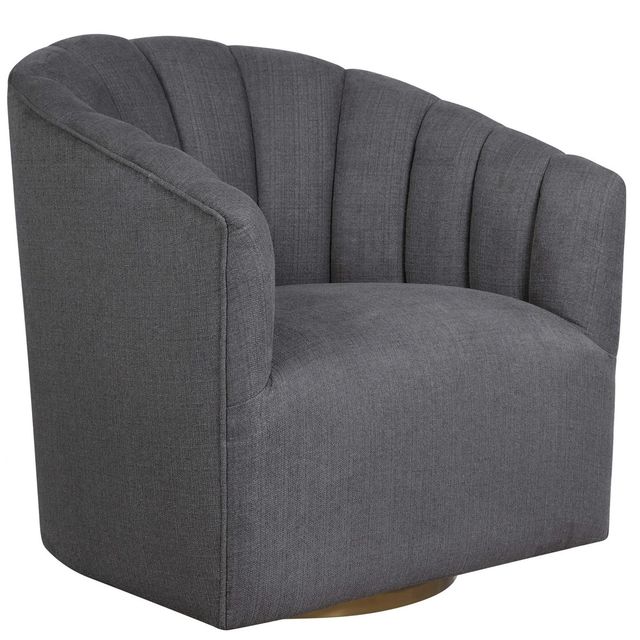 Uttermost® Cuthbert Light Charcoal Gray Swivel Chair-0