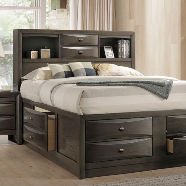 Furniture of America® Zosimo 4-Piece Gray Queen Bedroom Set-1